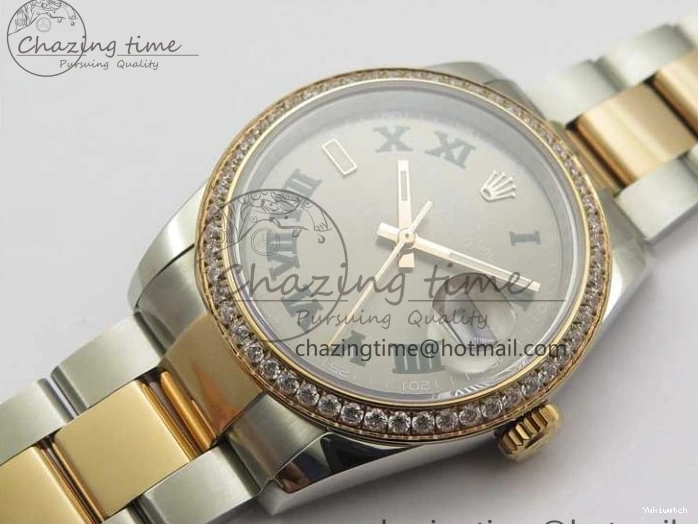 126281 Bracelet BP Gray DateJust Oyster 1:1 Best on Edition Maker RG SS 36 Roman Dial 0417